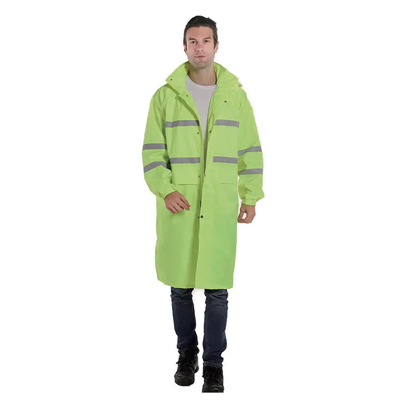 เสื้อกันฝน PVC Poncho พร้อมเส้นสะท้อนแสง